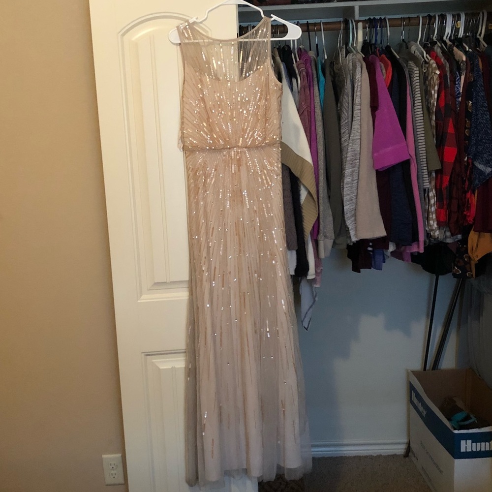 Aidan Mattie champagne dress